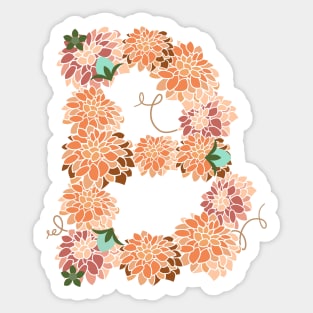 Letter B Floral Sticker